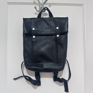 Treasure and Bond Like New Black Pebbled Leather Backpack